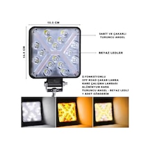 Off Road LED TURUNCU Çakar-BEYAZ Led 5 Fonksiyon 10,5x10,5cm 1ADT