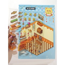 Pastane Fırın İzometrik Sticker Yapım Seti 3d Etiket Yapışkanlı Çıkartma - Panda No:05