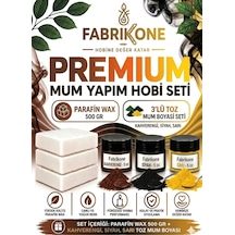 Premium Mum Yapım Hobi Seti - Parafin Wax 500 Gr - 3'lü Toz Mum Boyası Seti - Kahverengi, Siyah, Sarı Bkfabpw5003khssr Karışık