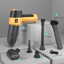 Güçlü Ve Yüksek Güçlü Araç Elektrikli Süpürgesi-turuncu