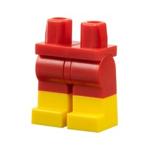 Minifigür Parçaları: Legs Decorated, Bacak, Ayak: 970c00pb0575 Yellow Red - Sarı Kırmızı