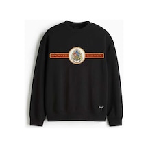 Hunors Sportswear & Company Hogwarts Baskılı Unisex Model Pamuklu Bisiklet Yaka Sweatshirt SIYAH