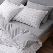 Tek Kişilik Nevresim Takımı 160x220cm 2 Yastık Kılıfı Lastikli Çarşaflı 100x200+30 Beyaz
