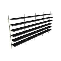 6 Katlı 4'lü Duvara Monte - Standart Market Rafı Mavi-40x75 Cm Mavi