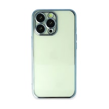 Newface Apple İphone 13 Pro Max Kılıf Razer Lensli Silikon - Açık Mavi