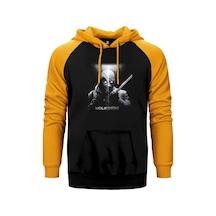 Moon Knight Warrios Sarı Renk Reglan Kol Kapşonlu Sweatshirt Sarı