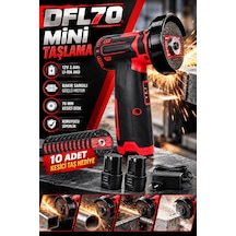 Lb Dfl70 Şarjlı Mini Taşlama Makinesi 12v Li-ıon Çift Akü 76 Mm Kesici Disk Ve 10 Adet Taş