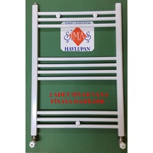 600x800 Beyaz Havlupan + 2 Adet Beyaz Vanalı - 9 Borulu