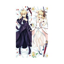Fate Grand Order - Saber Desenli Çift Yön Baskılı Sarılma Yastığı Kılıfı Çok Renkli