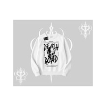 Tarzsokak Biskilet Sweatshirt Death Road Memento Mori Street Manifest Beyaz