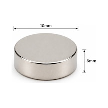 5 Adet - 10x6 Mm Neodyum Mıknatıs Neodim Magnet Yuvarlak