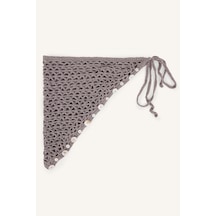 Defacto %100 Pamuk Tığ İşi Örgü Üçgen Bandana I4349ax26smgr27 Gri-gr27