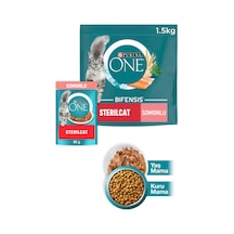 Purina One Somonlu Kısırlaştırılmış Kedi Maması 1500 G + Sterilcat Somon Kısırlaştırılmış Kedi Maması 85 G