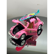 Metal Vosvos Işıklı Müzikli Kapıları Açılır Aksesuarlı Model Araba - Pembe