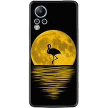 Infinix Note 12 Kılıf Silikon Desen Özel Seri Ay ve Flamingo 1775