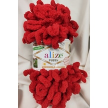 Puffy Koyu Kırmızı El Örgü İpi 100gr. 9mt. 5'li Paket - Renk: 106