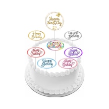 Pasta Yazısı Toptan Fiyat Happy Birthday 5x9cm Ebat Kuşe Parlak Baskı 8 Adet Kürdan Olarak Gelecek