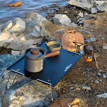 Wezone Alüminyum Çelik Çadır Masası, Taşınabilir Katlanabilir Piknik Masağı, Hafif Kahve Masası, Gri/siyah Seçenekli Gri