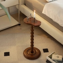 Simillo Wood Wooden Ahşap Yan Sehpa Tekli Modern 50 Cm Ceviz Renk Ceviz