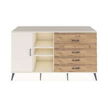 Kronos Konsol 4 Raflı 4 Çekmeceli Tek Kapaklı 176x59x99 Aytaşı-a Aytaşı-aytaşı/çam