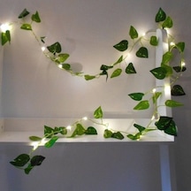 Yeşil Yapraklı 2 Metre Yapay Sarmaşık Peri Led Işık 3 Metre