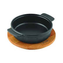 Lava, Pişirme Kabı, Lv Eco Gv 14 K4, Yuvarlak Güveç, Ahşap Altlık, Çap 14 Cm, Dökme Demir, Siyah Açık Altın