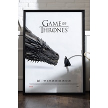 Game Of Thrones Siyah Ahşap Çerçeveli Poster, Dizi Duvar Tablosu