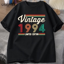 Flood Of Style 30 Yaşındaki Hediyeler T-shirt Erkekler Pamuk Kısa Kollu Tshirt Doğan 1994 Vintage 30th Doğum Siyah