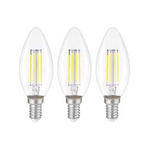 Dekoratif Mum Led Avize Ampulü Rustik E14 6w 6500k Beyaz Işık Erd-93