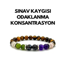 Doğaltaş - Sınav Kaygısı Bileklik - Odaklanma Bileklik - Konsantrasyon Bileklik - Unisex Çok Renkli