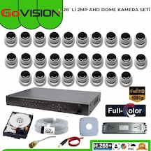 28 Li 2mp Full Color 3.6mm Lens 1080p Fullhd Warmled Ahd 32 Kanal Dome Set