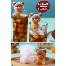 Ayı Şekilli Silikon Buz Kalıbı Beyaz