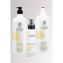 Evoque Sülfatsız Şampuan 1 L + Saç Kremi 1 L + Saç Serumu 125 ML