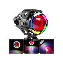 Beyaz Rgb Angel Kırmızı Şeytan Göz Çakarlı 20w Motorsiklet Sis Fa