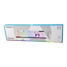 Bezos Usb Kablolu Oyuncu Klavye Ve Mouse Seti - Beyaz Rgb Bty