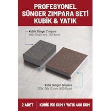 Sünger Zımpara Seti 150 Kum Kubik Ve 400 Kum Yatık El Zımparası 2 Adet