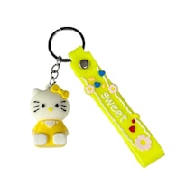 Renkli Silikon Anahtarlıklar-sarı Hello Kitty Çok Renkli