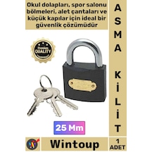 Kilit Çelik Gövde Güvenlik Kilidi Dayanıklı Koruma Emniyetli Sağlam Mekanizma Asma Kilit 25 Mm Çok Renkli