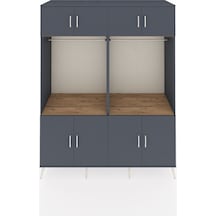 Kronos Gardrop 10 Raflı 8 Kapaklı 2 Askılı 176x59x221 Antrasit-antrasit/çam Antrasit/çam
