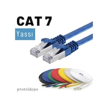 Irenis CAT7 Kablo Yassı FTP Ethernet Network LAN Ağ Kablosu, 5 M-Mavi