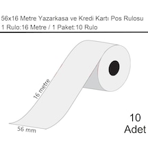 56x16 Metre Termal Kredi Kartı Ve Yazarkasa Pos Rulosu 1 Paket:10 Adet Rulo