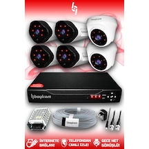 Bayicam 6 Kameralı Uzay 2 İç Kamera Set HDD'siz Full HD Gece Görüşlü Güvenlik Kamerası Sistemi