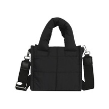 Elmpaly Siyah Hafif Polyester Quilted Desenli Çok Bölmeli Sırt Çantası Kadın Günlük Seyahat El Çantası Siyah