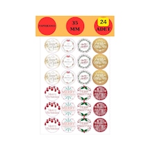 24 Adet - 8 Çeşit Yılbaşı Sticker - Yılbaşı Hediye Sticker - Yılbaşı Paketleme - Yılbaşı Süsü Çok Renkli