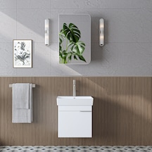 Likya Mdflam Tek Kapaklı Lavabolu 49 Cm Banyo Dolabı + Üst Dolabı, Mini Lavabolu Banyo Dolabı Takımı Beyaz Likya Mdflam Tek Kapaklı Lavabolu 49 Cm Banyo Dolabı + Üst Dolabı, Mini Lavabolu Banyo Dolabı Takımı Beyaz