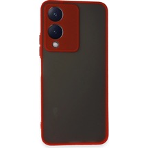 Newface - 326 - Vivo Y17s Kılıf Montreal Silikon Kapak - Edntrend - - Kırmızı