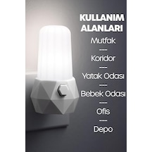 2li Gece Lambası Prizma Tip 2 Mod Sarı-beyaz Işık Koridor Hol Işığı Uyuma Işığı Beyaz + Pembe Gc07