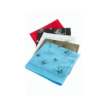 Kuru Kafa Desenli Keten Bandana 50 50 Çok Renkli