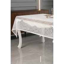 Şal Lüx Raşel Dantel Krem Masa Örtüsü 155x220 Cm 1292 Krem