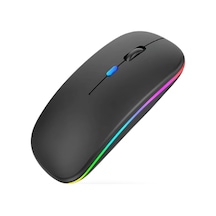 Büro Ev Ofis Bilgisayarı İçin Rgb Siyah Şarjlı Kablosuz Mouse Diğer